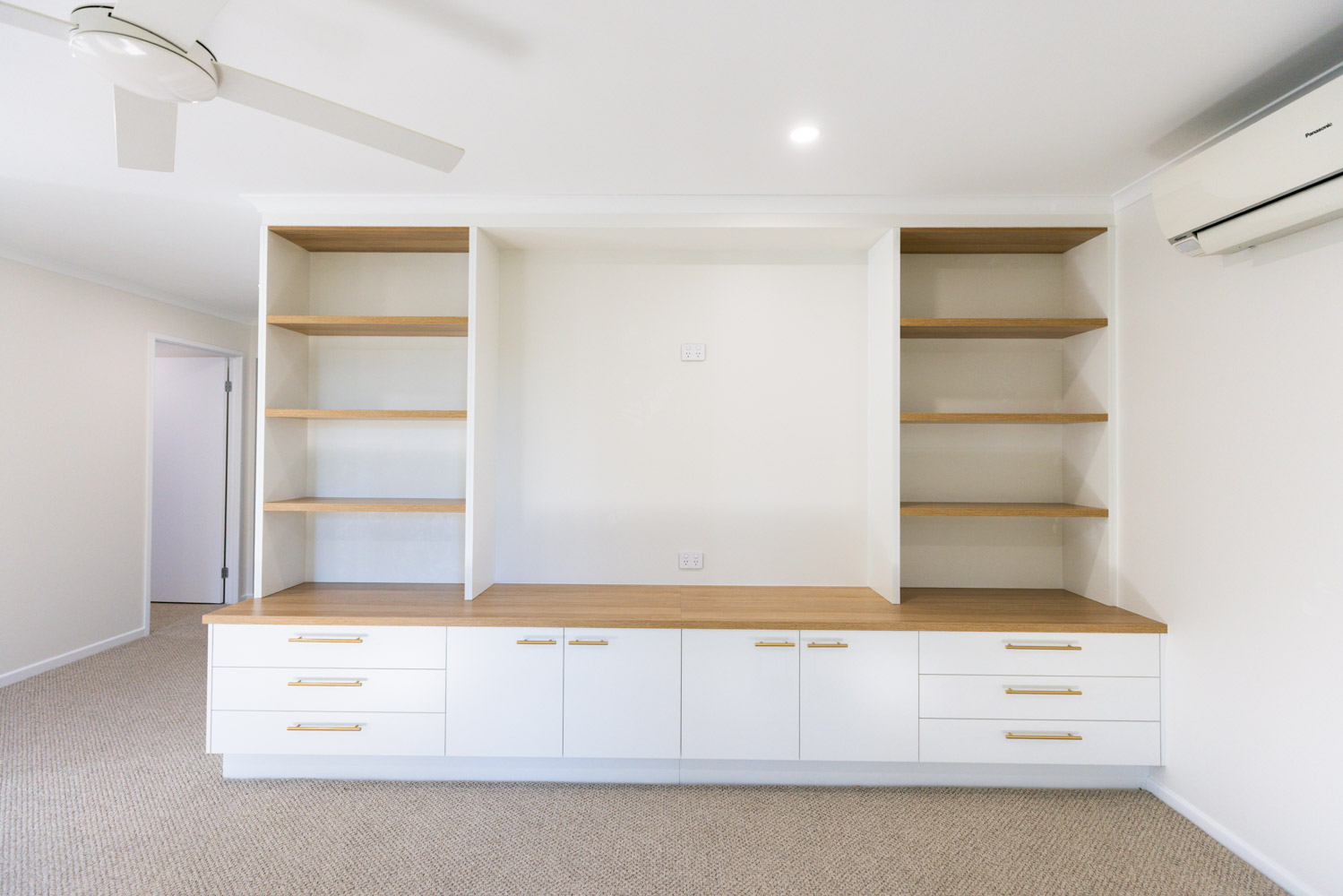 Full wall built-in joinery in new study room, Rochedale South home renovation