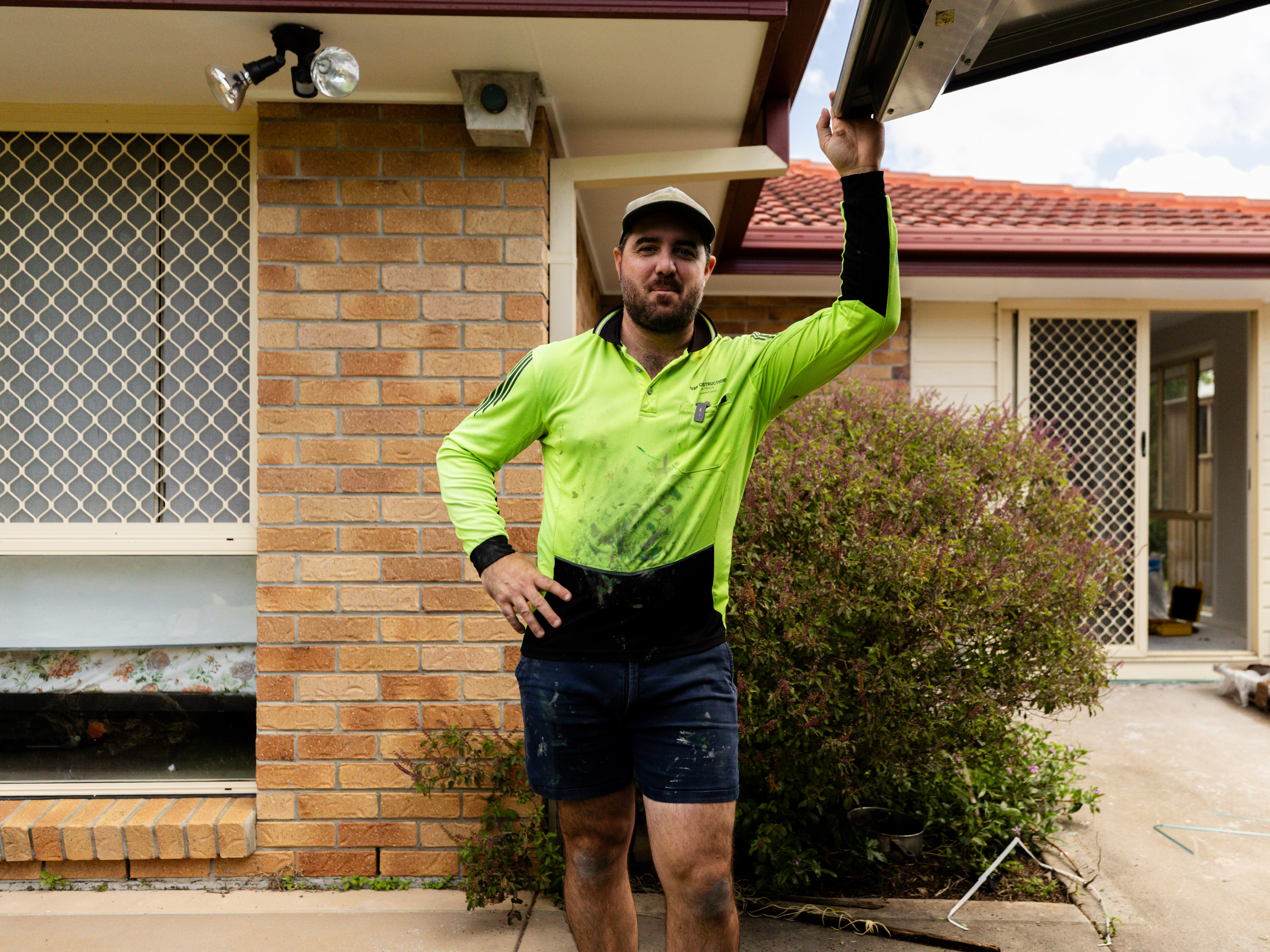 Tomas Farr on site during Alexandra Hills house extension project