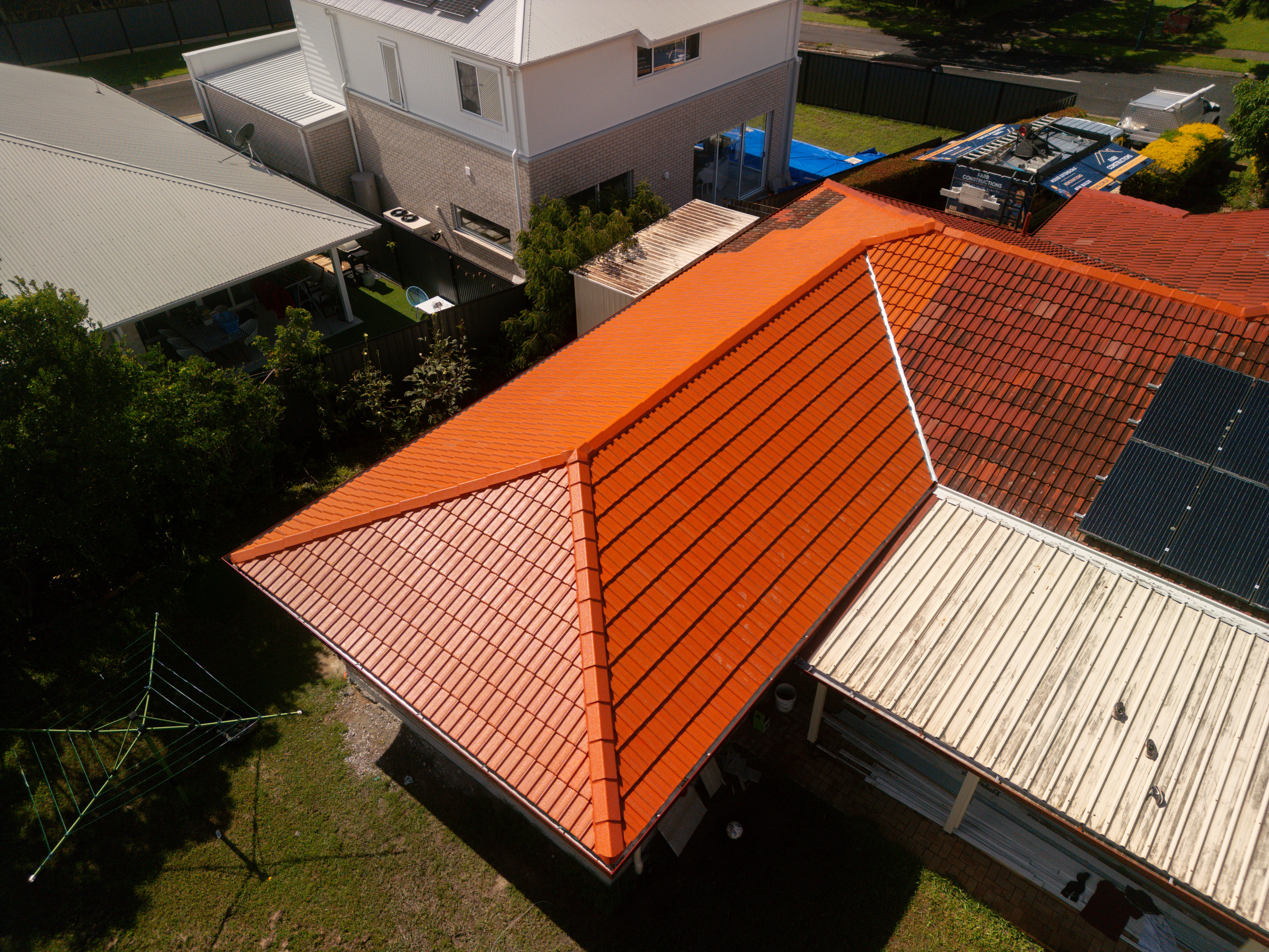 Rooftop drone view of Alexandra Hills house extension Brisbane