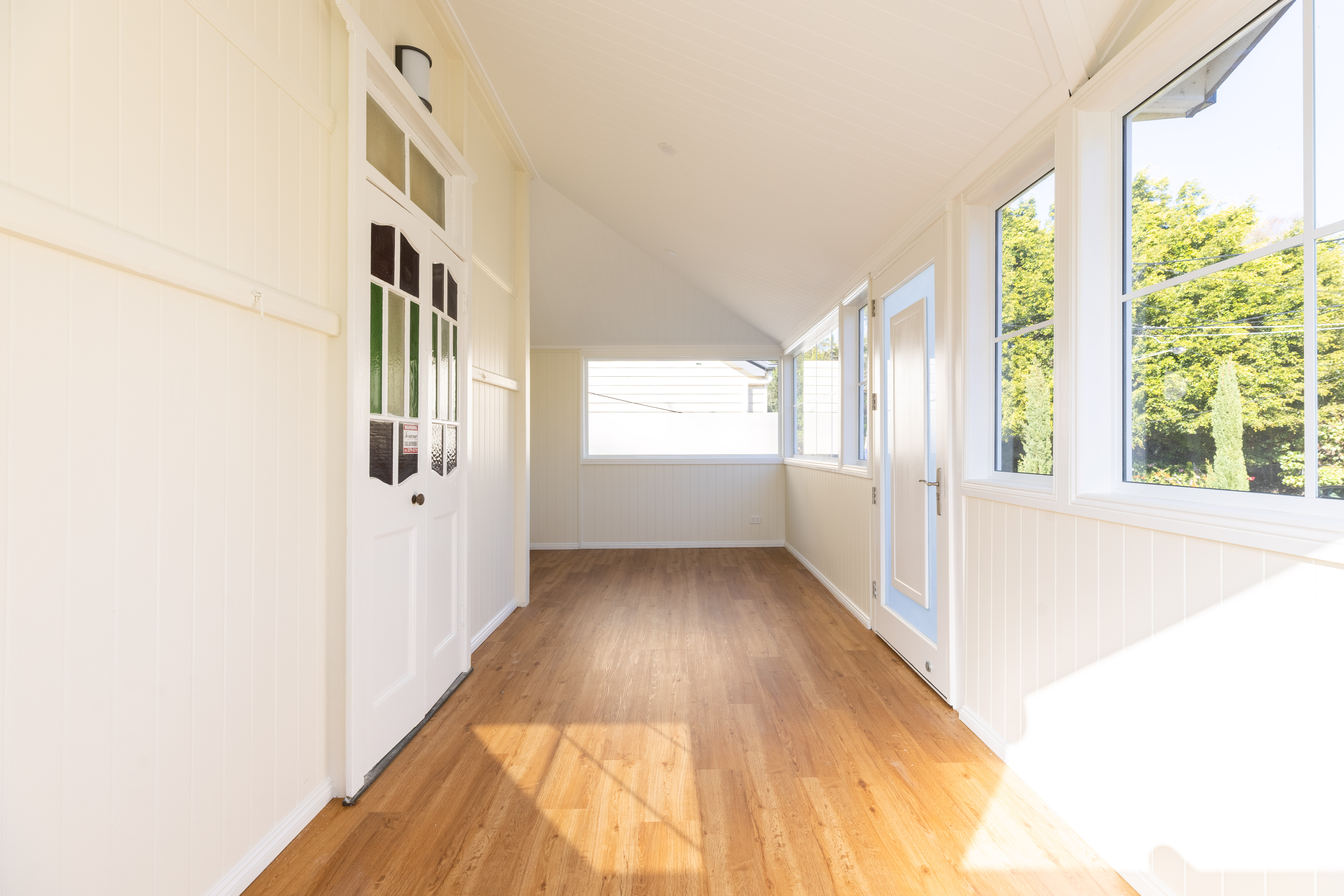 Interior angle of completed sunroom extension in South Brisbane