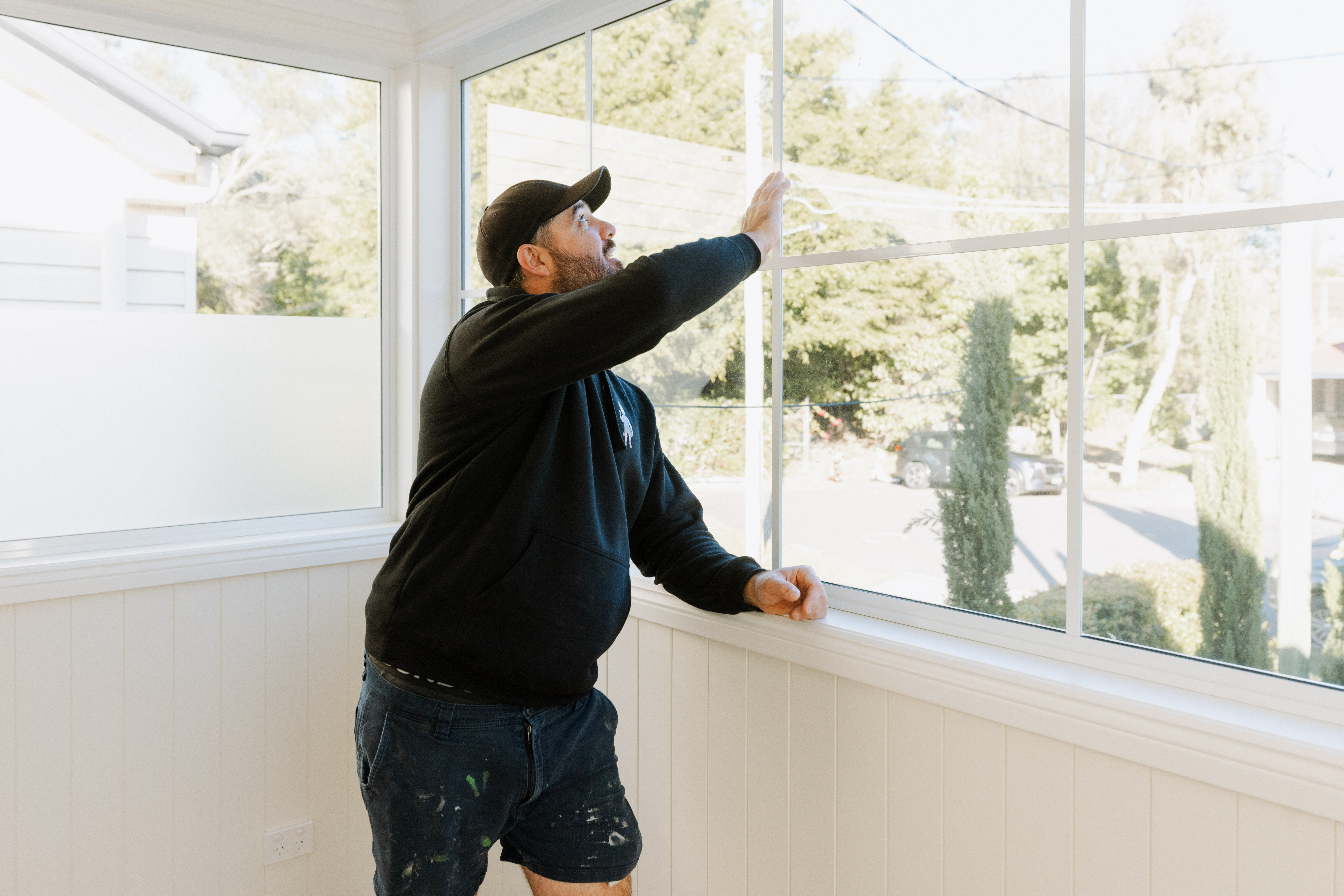 New window installation as part of sunroom home extension, South Brisbane